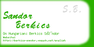 sandor berkics business card